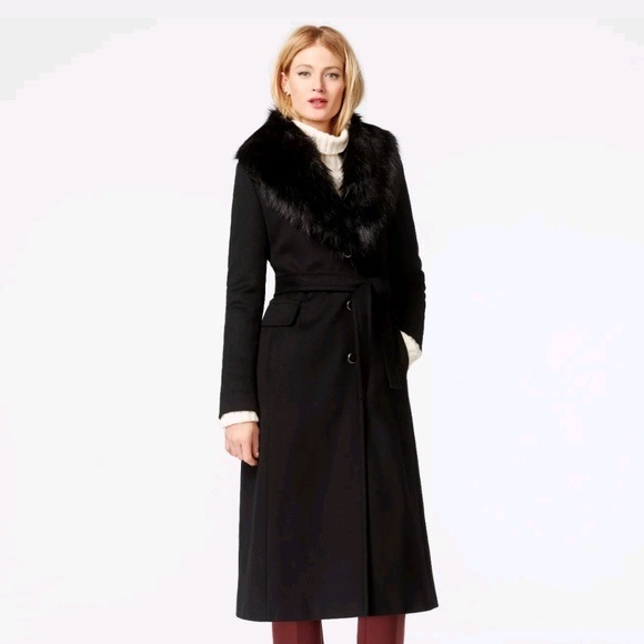 Calvin Klein Faux Fur Collar 